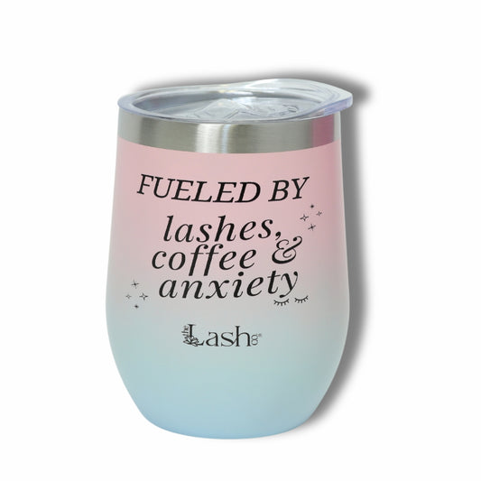 Fueled By Lashes, Coffee & Anxiety Tumbler