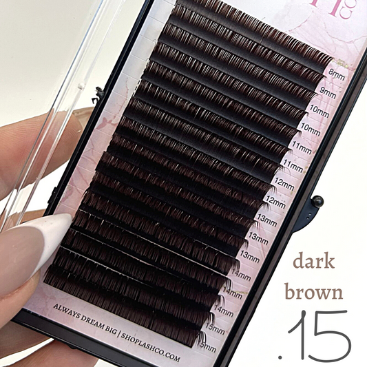 Dark Brown Flat Classic Lash Trays - 0.15 Diameter
