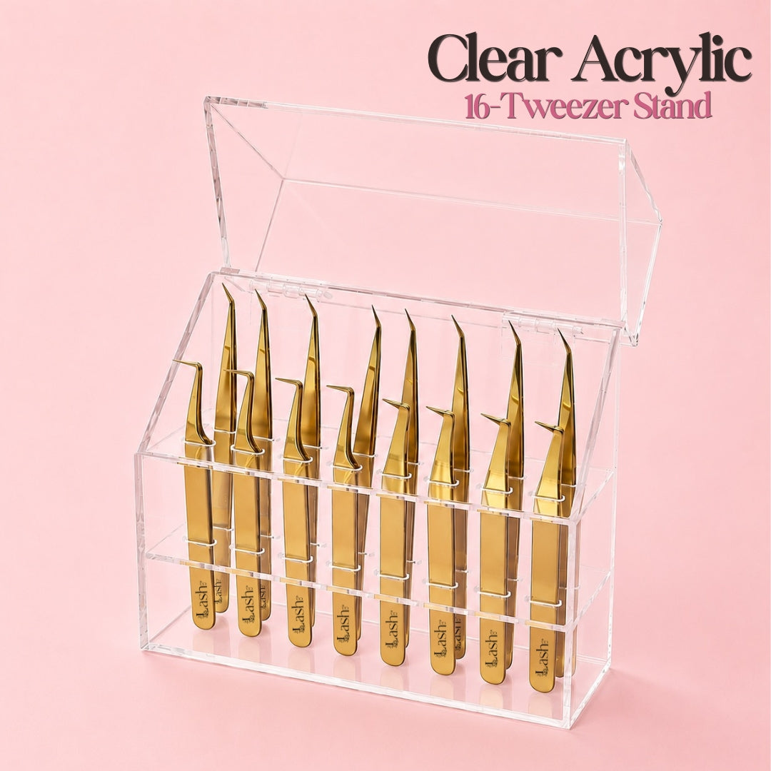 Clear Acrylic 16-Tweezer Stand