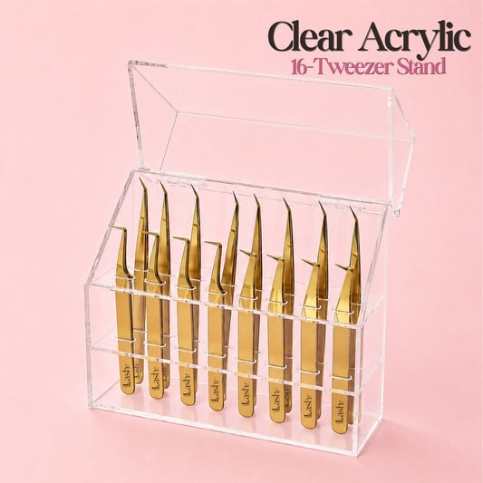 Clear Acrylic 16-Tweezer Stand