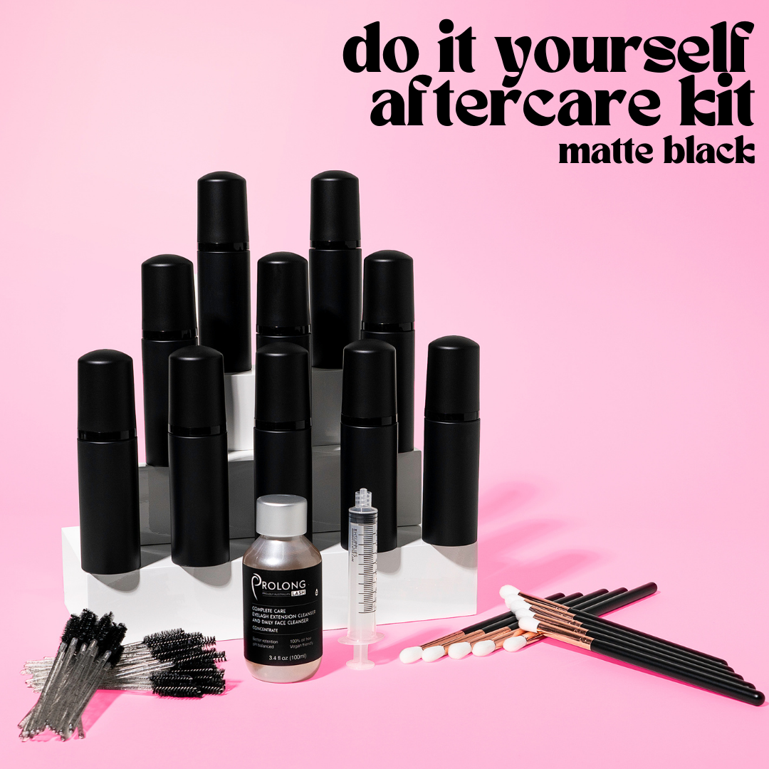 Do It Yourself Lash Cleanser Kits (10 or 20 Piece) with Prolong Lash Concentrate (Matte Black 60ml)