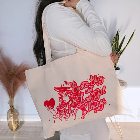 Boots Bling and Lash Girl Things Tote