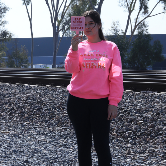 Hot Pink Lash Boss Crewneck Sweater