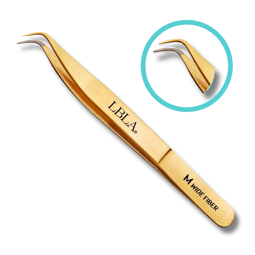 Lashbox LA Satin Gold M Wide Tweezer