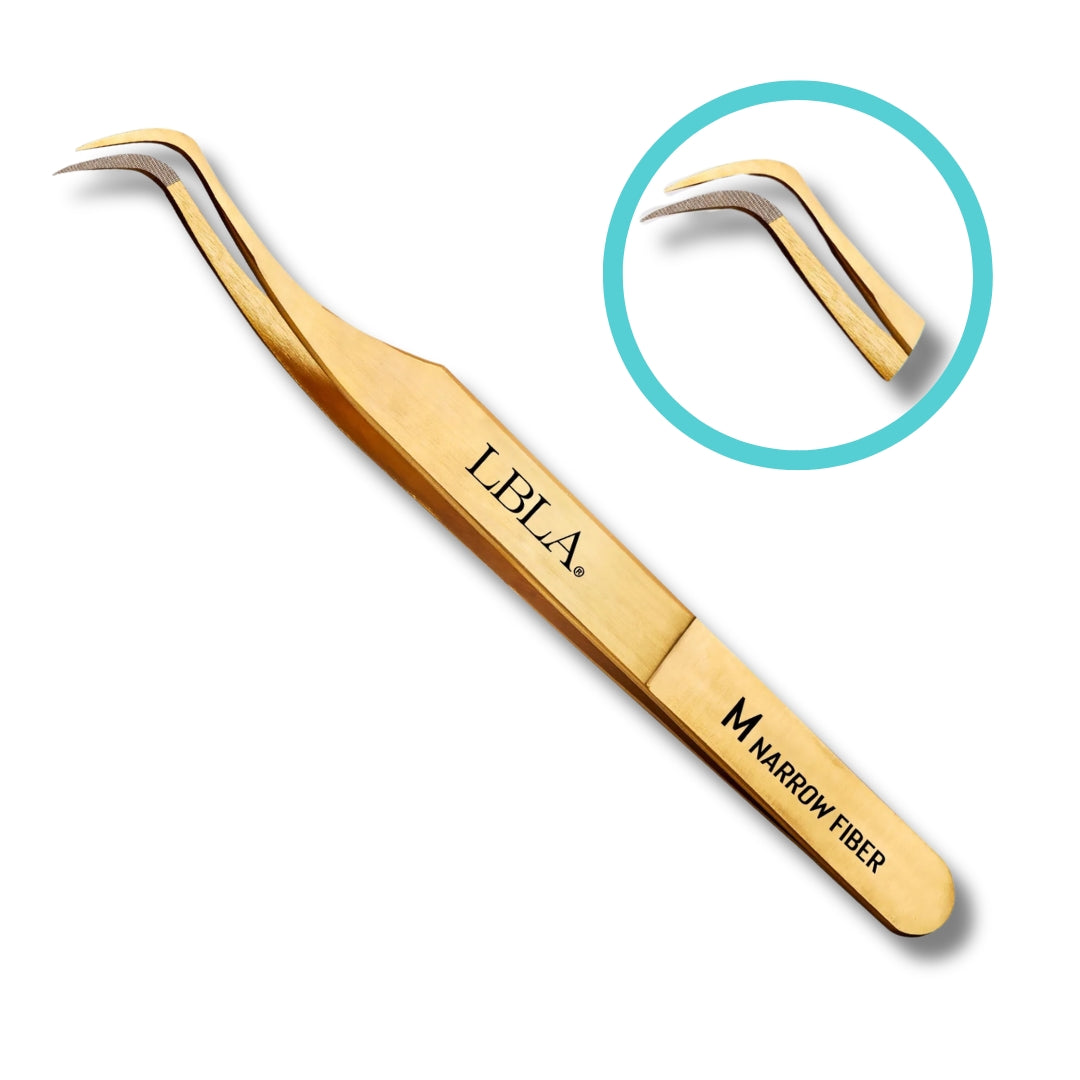 Lashbox LA Satin Gold M Narrow Tweezer