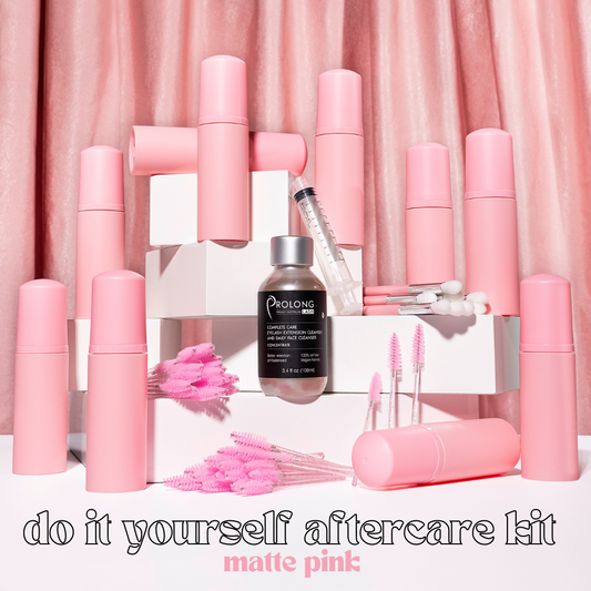 Do It Yourself Lash Cleanser Kits (10 or 20 Piece) with Prolong Lash Concentrate (Matte Pink 60ml)