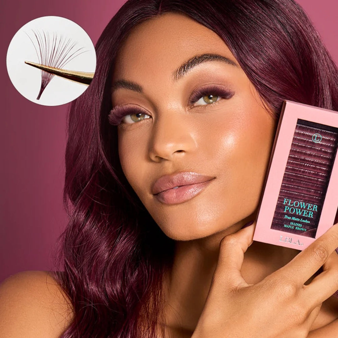 Lashbox LA Flower Power 0.03mm - Merlot Burgundy Brown