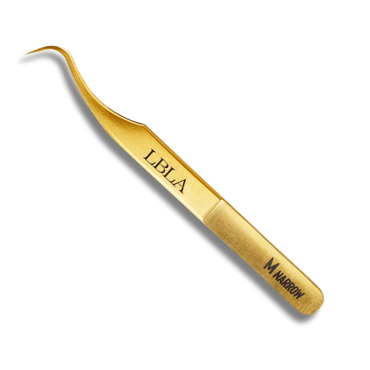 Lashbox LA Satin Gold M Narrow Tweezer