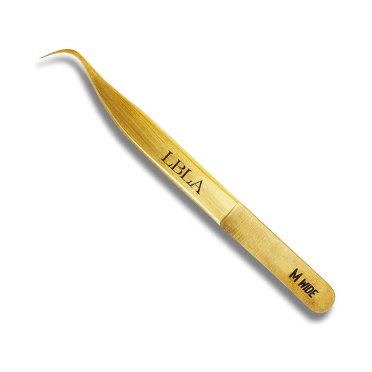 Lashbox LA Satin Gold M Wide Tweezer