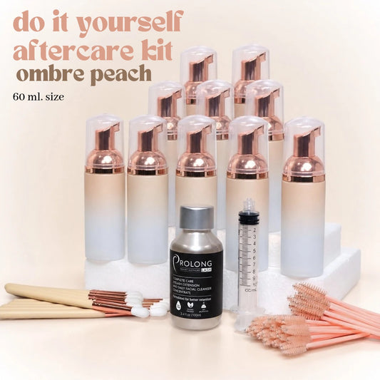 Do It Yourself Lash Cleanser Kits 10 Piece with Prolong Lash Concentrate Ombre Peach