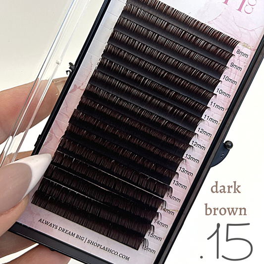 Dark Brown Flat (Split Tip) Matte Lash Trays - 0.15 Diameter