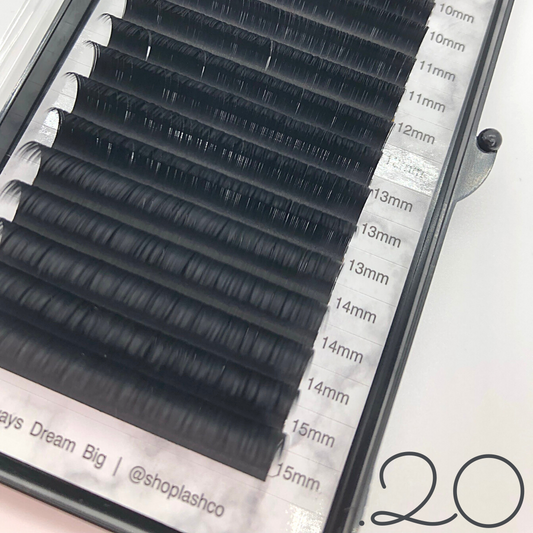 Flat (Split Tip) Matte Lash Trays - 0.20 Diameter